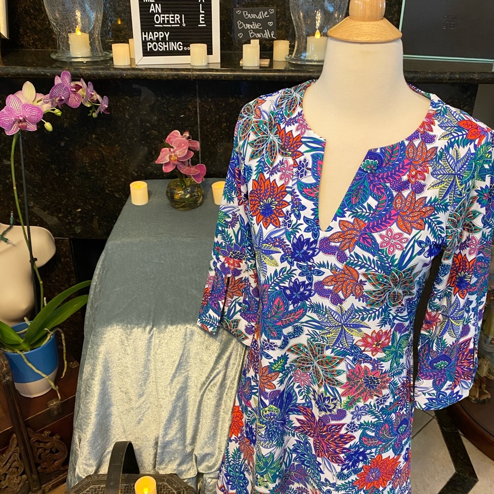 Jude Connally-Multi-Color Mid Length Sleeve Dress. Size Small.